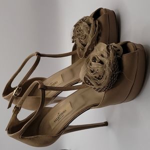 Valentino Garvani T-Strap Rose Pumps